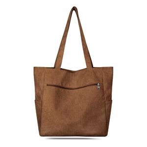 Corduroy Tote Bag With Zier, Large Shoulder Bag Hobo Handbag Tote B)